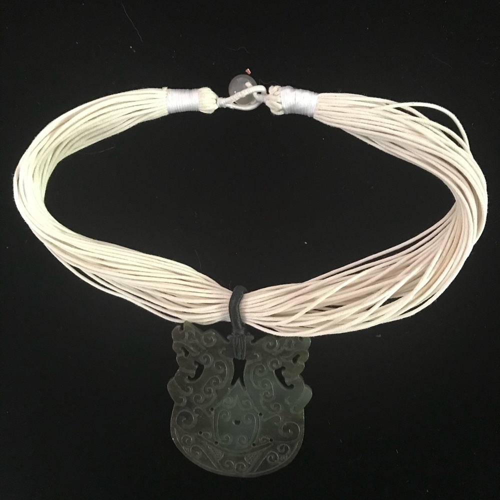 Hand Carved Double Dragon Necklace